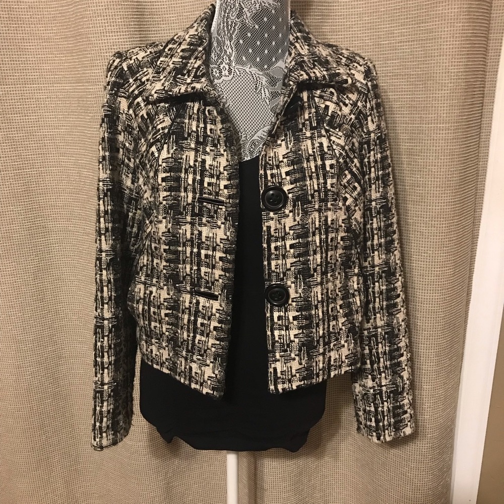 Cabi tweed faux leather trim jacket - Picture 5 of 6